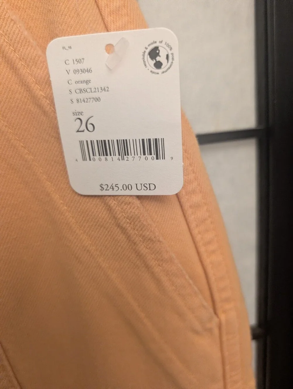 Free people Hudson orange 🧡 jeans Popsicle NWT